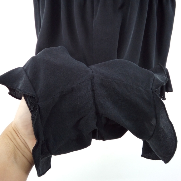 Chaser Black Silk Flouncy Surplice Romper Ruffle Feminine XS - Picture 8 of 13